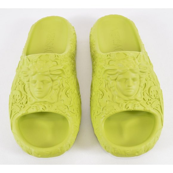 NEW Versace Men\'s BAROQUE MEDUSA Citron Rubber Pool Slides Sandals Size 42 9 main image 5